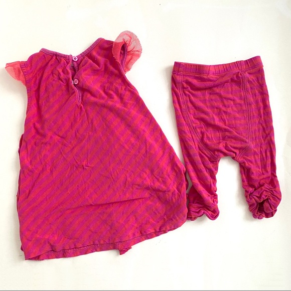 Petit Lem Pink Ruffle Dress Leggings Set Size 12M - Picture 2 of 7